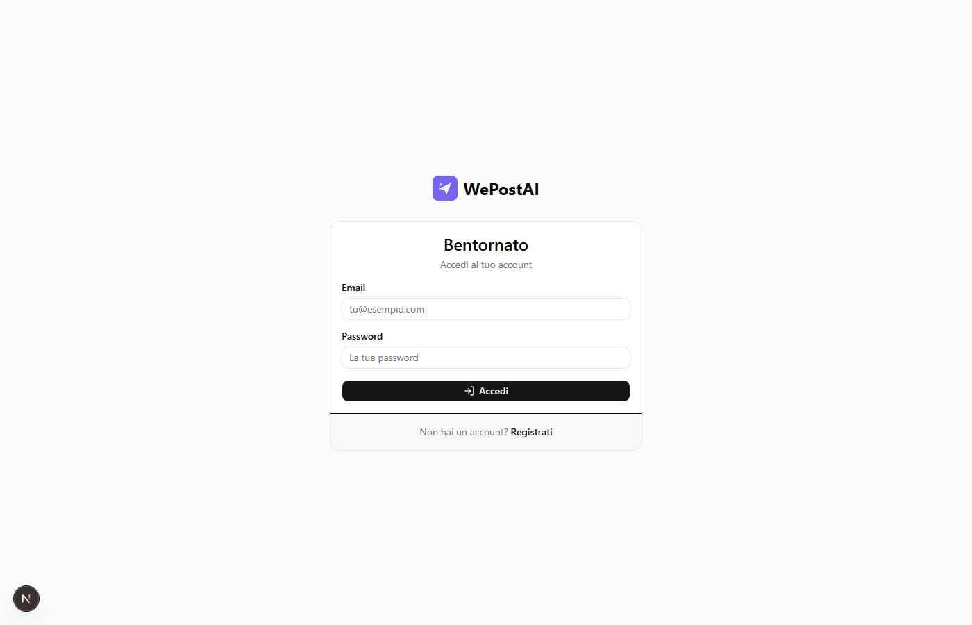 Registrazione e Accesso
