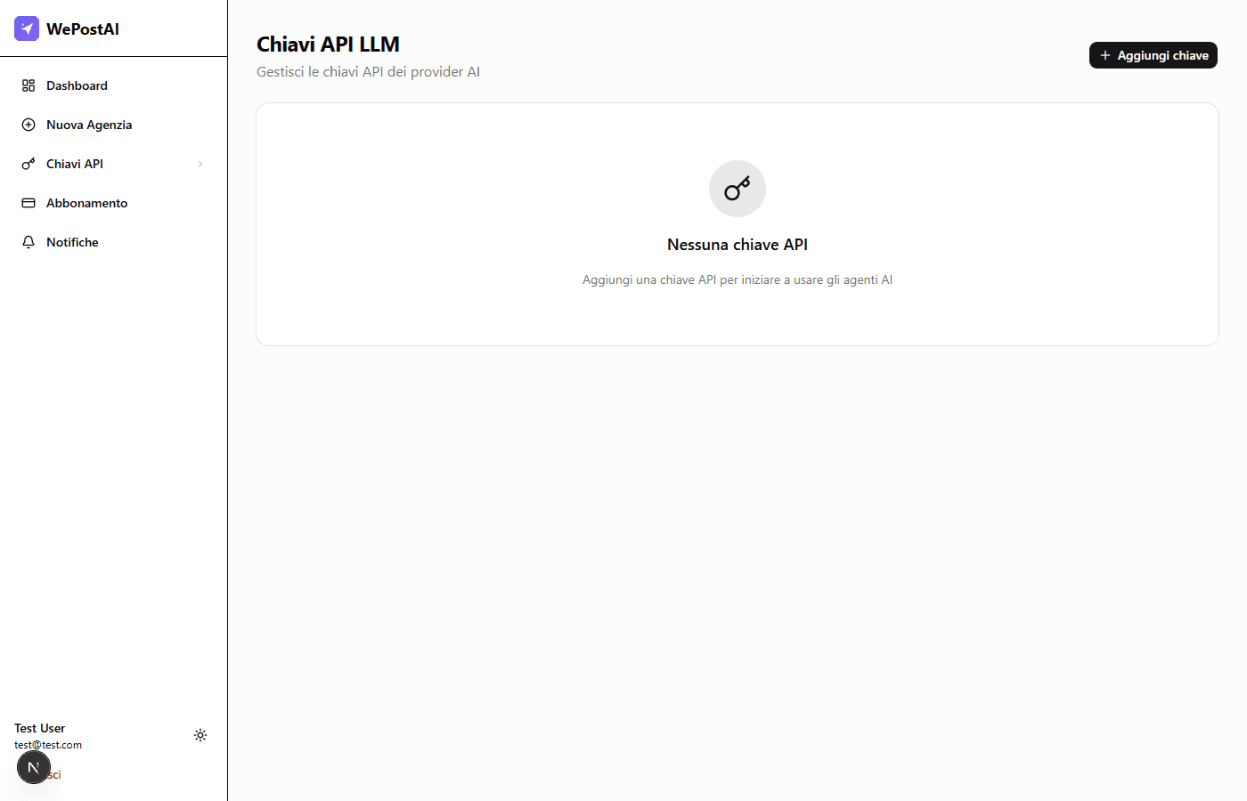 Chiavi API e Provider LLM